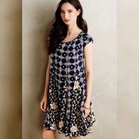 Anthropologie Maeve Blue Dress - Picture 1 of 7